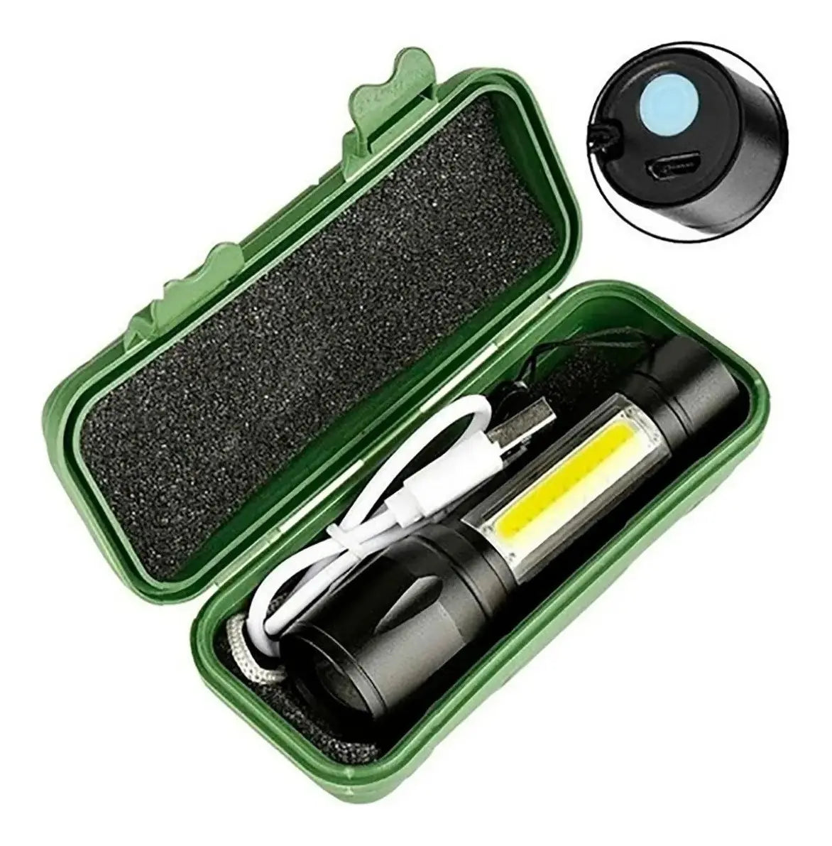 Linterna Táctica de Precisión – Recargable USB y Ultra Resistente
