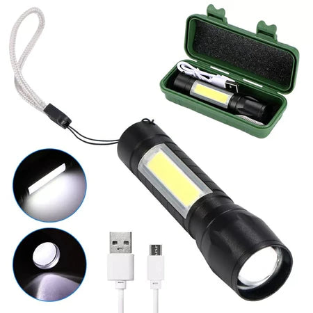 Linterna Táctica de Precisión – Recargable USB y Ultra Resistente